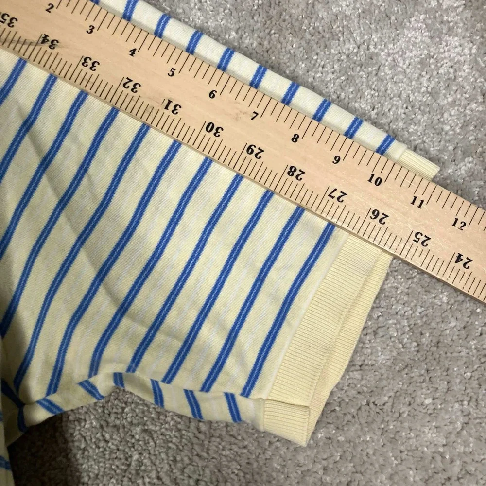 Vintage 80s Polo Ralph Lauren Polo Shirt Mens XL Yellow Blue Striped Made in USA